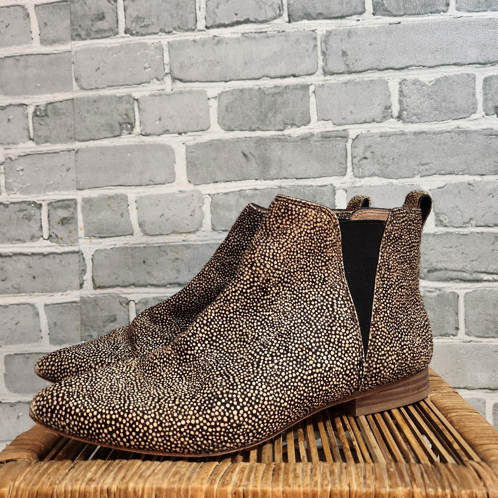 Madewell Booties Genuine Calf Hair Size 9 Women's Dotted Ankle Boots